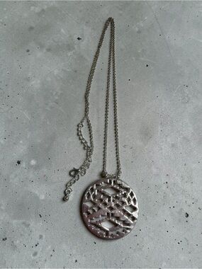 Silver Geometric Cutout Pendant Necklace